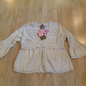 NWT Vintage Juicy Couture Crochet 3/4 Sleeve Sweater SZ M